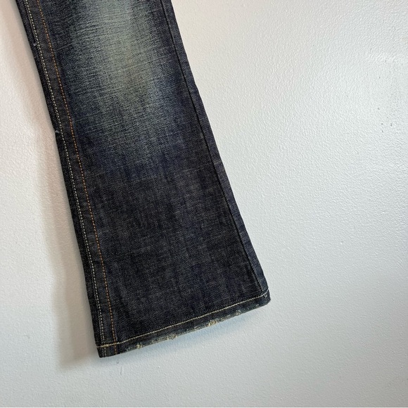 Plastic by Gly Bootcut Y2K Distressed Jeans Western Sz 27 Low Rise Snap Pocket - Picture 4 of 16